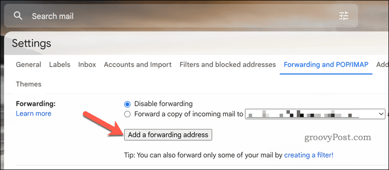 Añadir una dirección de reenvío de Gmail