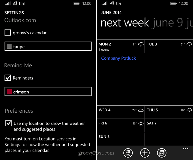 Consejo de Windows Phone 8.1: muestra el tiempo directamente en el calendario