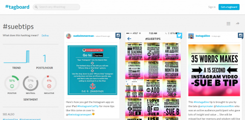 Use Tagboard para reclamar y verificar sus hashtags únicos en Instagram. 