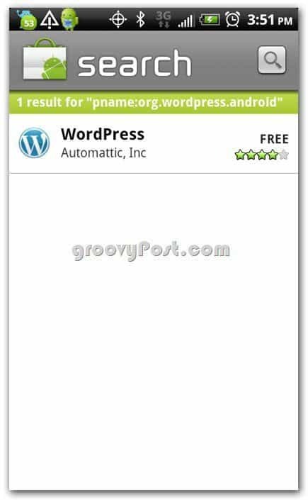 Wordpress by Automattic en la tienda de Android