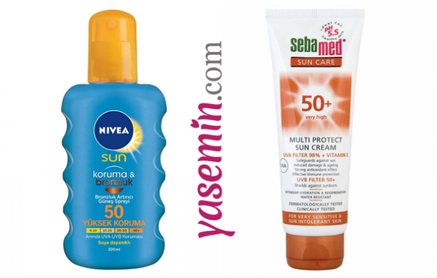 NIVEA Sunscreen Sunscreen and Bronning Spray & SEBAMED Sun Cream F50 + 75ml