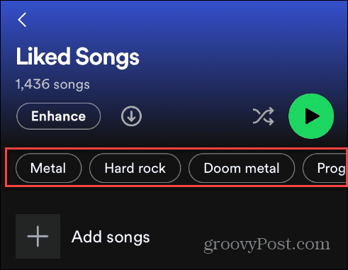 Ordenar canciones favoritas en Spotify