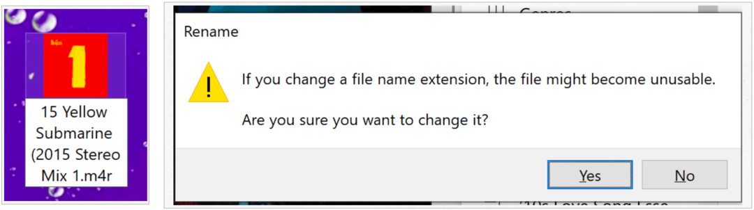 Windows confirma el cambio de extensión de archivo