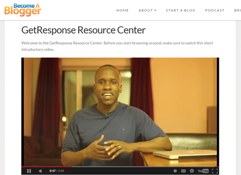 El Centro de recursos GetResponse es un ejemplo de cómo proporcionar aún más valor a su audiencia. 