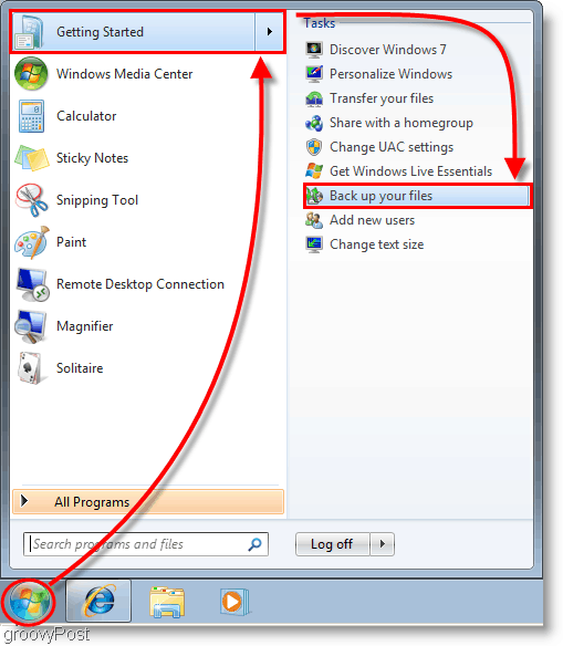 Windows 7: cree una imagen del sistema, inicie una copia de seguridad de sus archivos