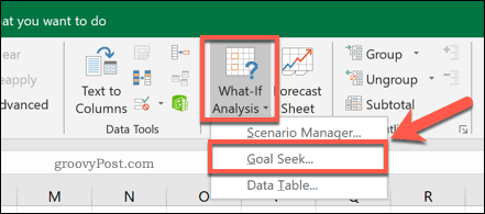 El botón de opción Buscar objetivo de Excel