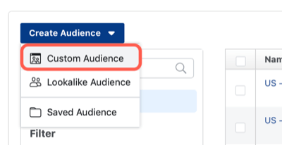 Pasos para crear una audiencia personalizada de participación en el perfil comercial de Instagram para la orientación de eventos en vivo
