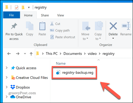 Abra un archivo de copia de seguridad del Registro de Windows