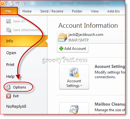 Revelar pestaña de desarrollador en Outlook 2010