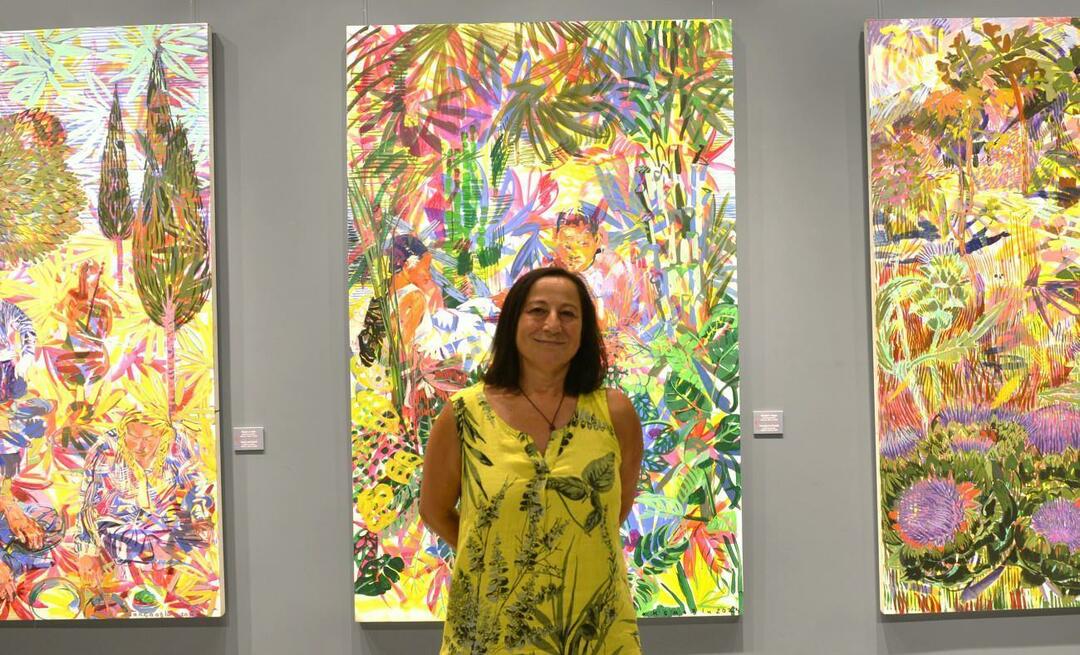 La exposición de pintura 'Secret Gardens' de Zeliha Akçaoğlu está en la galería de arte Çukurambar del Ziraat Bank
