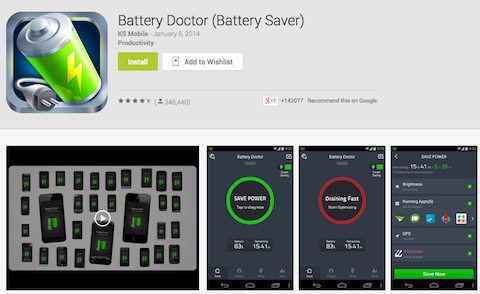 aplicación doctor batería