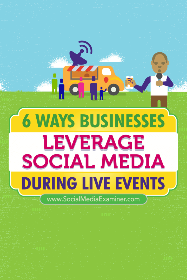 Consejos sobre seis formas en que las empresas han aprovechado las redes sociales para conectarse durante eventos en vivo.