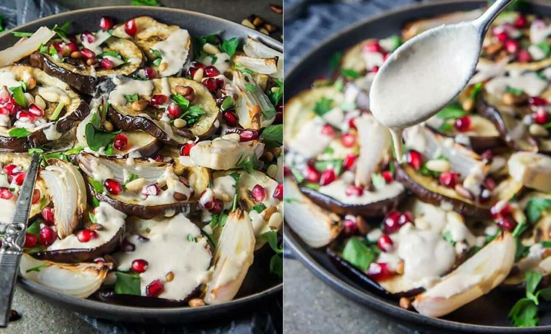 ¿Qué puedo cocinar con berenjena? ¡Receta de ensalada de berenjenas con tahini! Un plato de berenjenas que te hace hormiguear los dedos