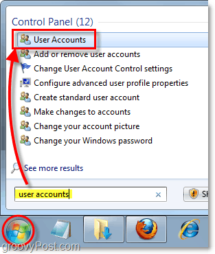 abrir el panel de control de cuentas de usuario en windows 7