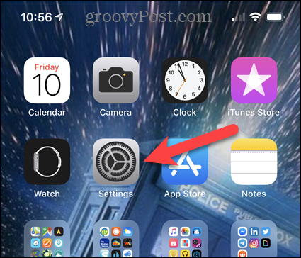 Toque Configuración en la pantalla de inicio de iPhone