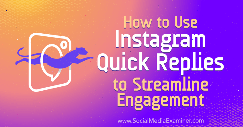 Cómo usar las respuestas rápidas de Instagram para agilizar el compromiso por Jenn Herman en Social Media Examiner.
