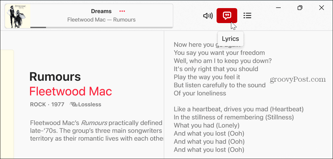 Ver letras en Apple Music