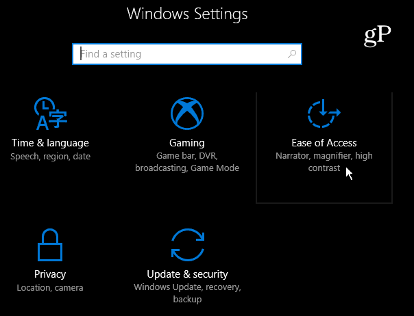 2 Facilidad de acceso a la configuración de Windows 10