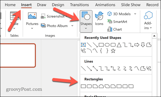 Insertar una forma en PowerPoint