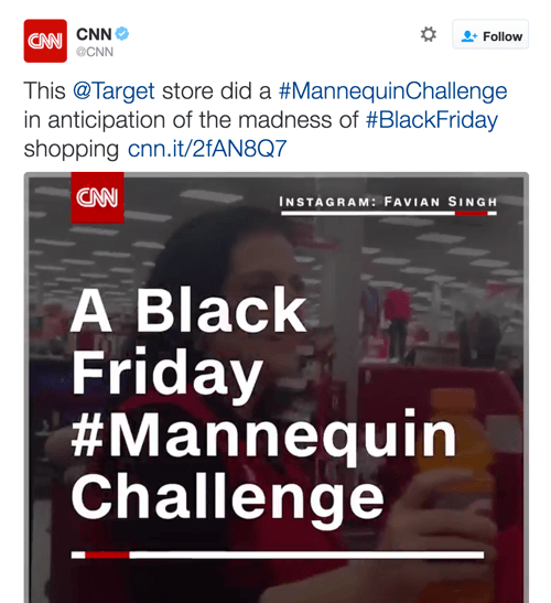 CNN compartió el video de Target, que capitalizó dos tendencias de Twitter.