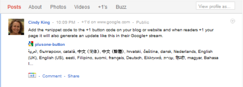 actualización del fragmento de Google +1