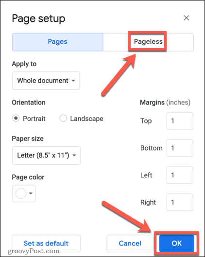 vista sin pagina de google docs