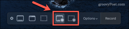 opciones de grabación de pantalla en mac