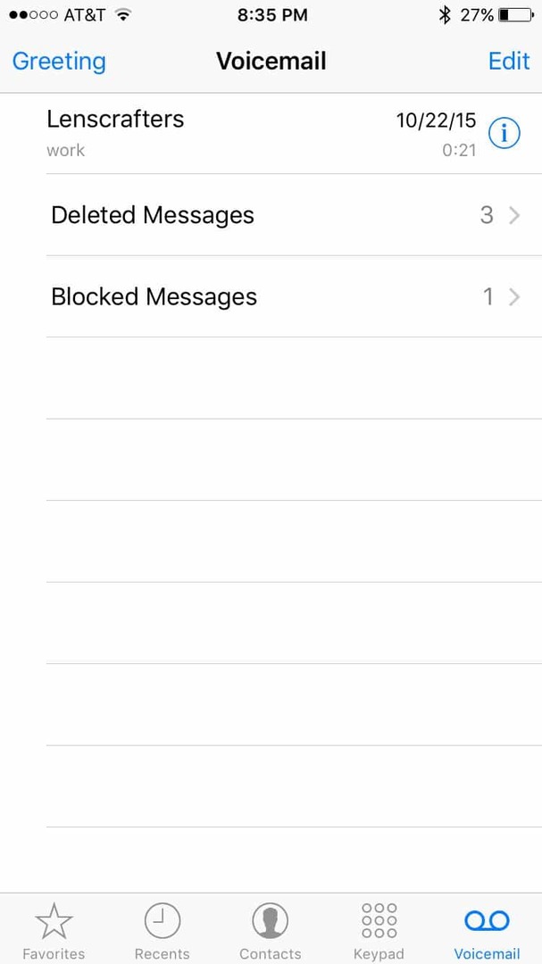 iPhone bloqueado mensajes de correo de voz