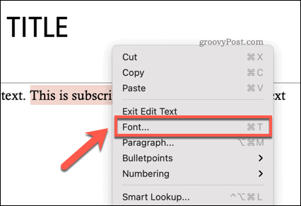 Acceder al menú de opciones de fuentes en Powerpoint en Mac
