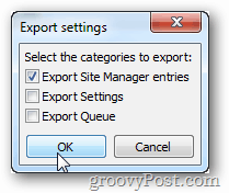 Exportar entradas del administrador del sitio