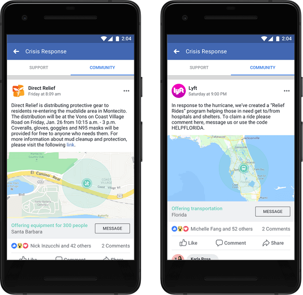 Facebook anunció que las organizaciones y empresas ahora pueden publicar en Community Help y proporcionar información y servicios críticos para que las personas obtengan la ayuda que necesitan en una crisis.