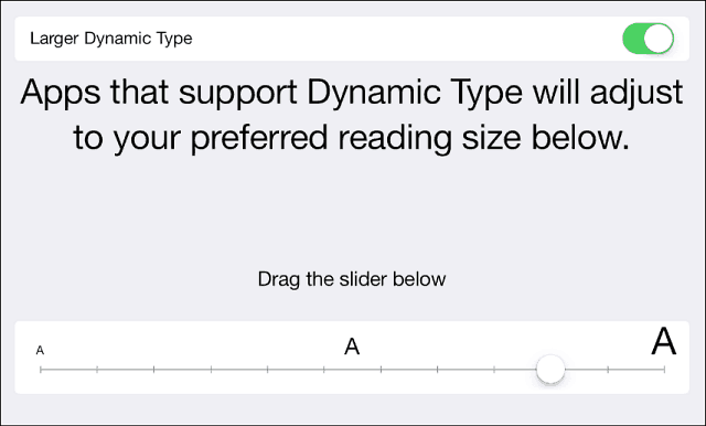 Consejo para iOS 7: haga el texto más grande, audaz y fácil de leer