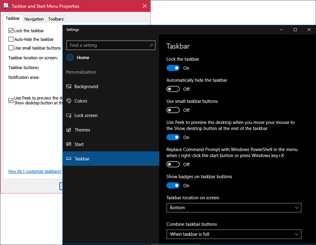 Personalizar la configuración de la barra de tareas en Windows 10