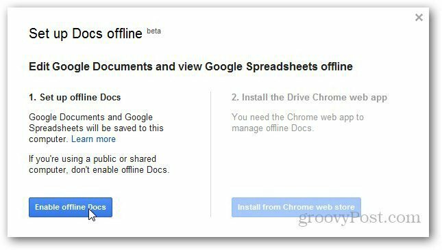 Cómo habilitar y configurar Google Docs sin conexión