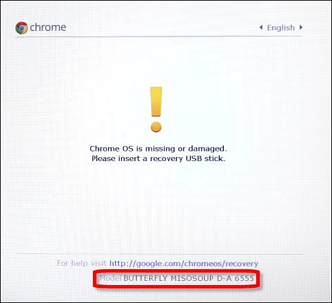Chrome OS falta o está dañado