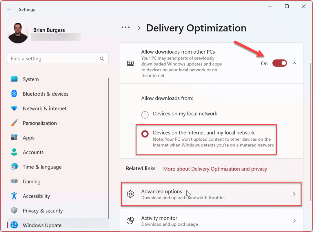 Limitar ancho de banda para Windows 11