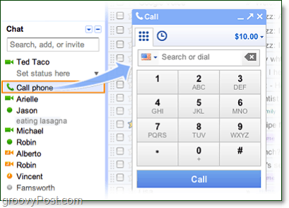 llamar a teléfonos de google voice gmail