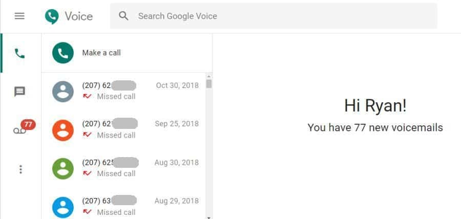 llamadas de voz de google