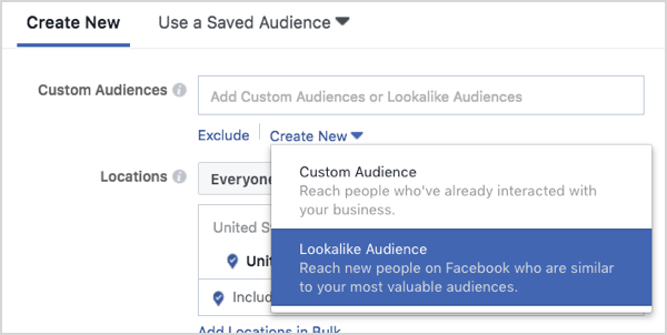 Creación de audiencia similar a Facebook.