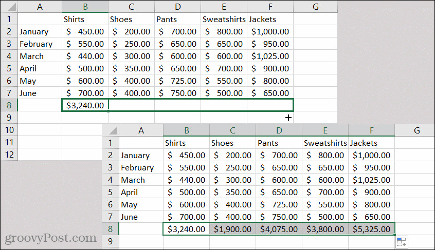 Fórmula de Autocompletar de Excel