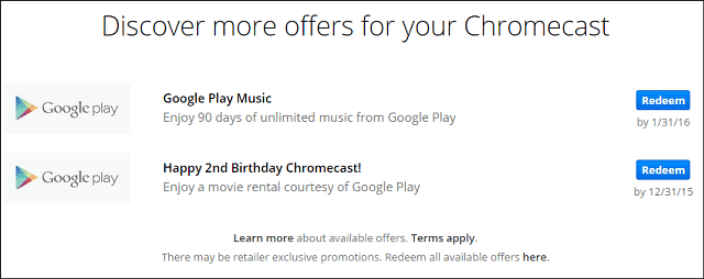 Los propietarios de Google Chromecast obtienen un alquiler de películas gratis para su segundo cumpleaños