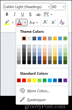 powerpoint seleccionar color de fuente