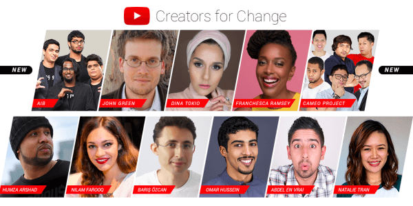 YouTube presenta nuevos embajadores y recursos de Creators for Change.