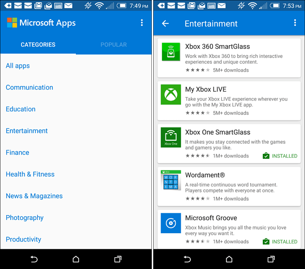 Cómo encontrar sus aplicaciones de Microsoft para Android de manera fácil
