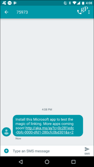 mensaje sms android