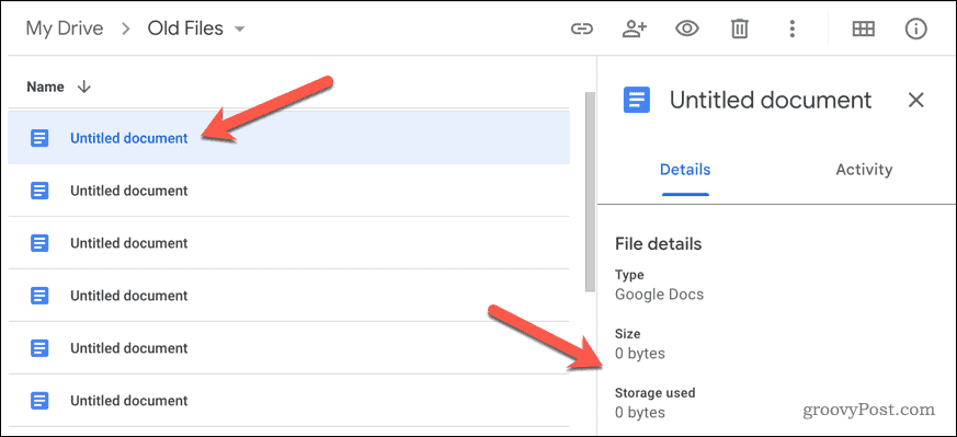 Mostrar tamaño de archivo en Google Docs
