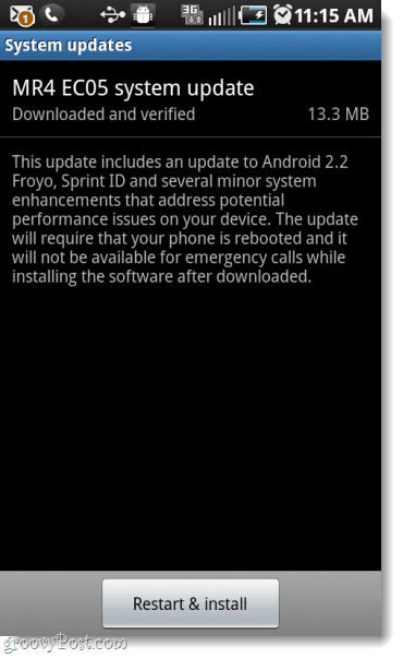 Actualizaciones de Sprint OTA Froyo para Samsung Galaxy Epic 4G