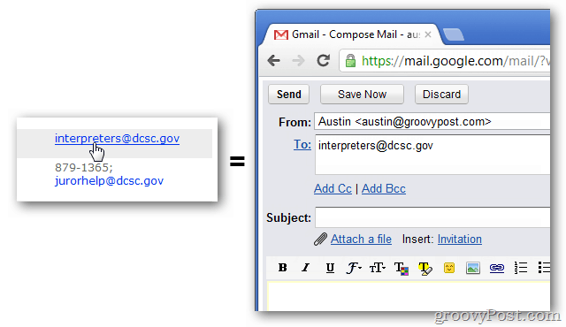 Correo electrónico predeterminado de Gmail Chrome