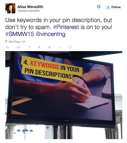 tweet de la presentación de vincent ng smmw15