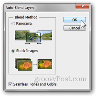opciones de capas de mezcla automática tonos sin costura colores tutorial de fotografía de photoshop